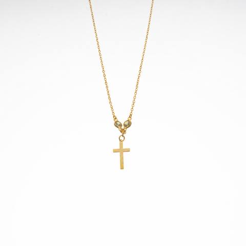 14K Gold Cross Necklace with Birthstone - 12-24 in M.0575