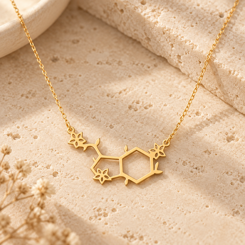 14K Gold Plated Serotonin Necklace - 12-24 in M.0337