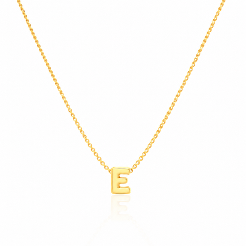 14K Gold Plated 3D Bubble Initial Letter Name Necklace - 12-24 in M.0023