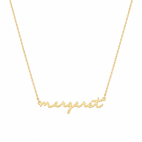 14K Gold Plated Lowercase Name Necklace - 12-24 in M.0029