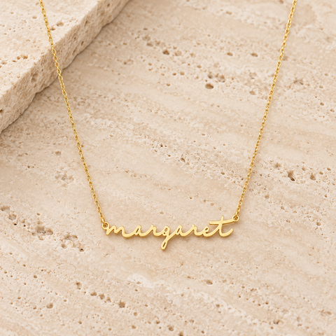 14K Gold Plated Lowercase Name Necklace - 12-24 in M.0029