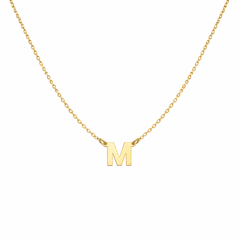 14K Gold Plated Initial Name Necklace - 12-24 in M.0105
