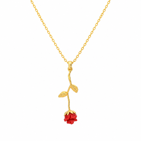 14K Gold Plated Rose Necklace - 12-24 in M.0202