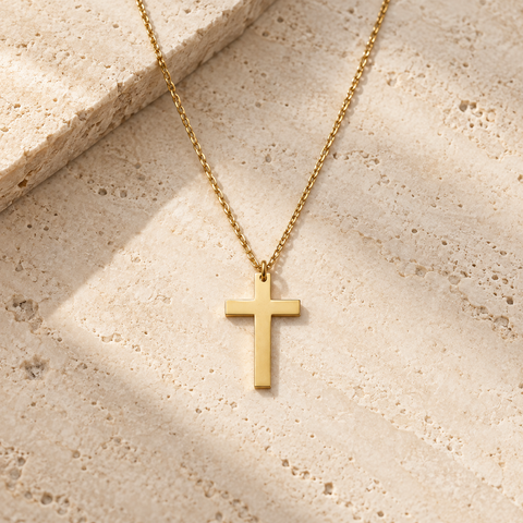 14K Gold Plated Cross Necklace - 12-24 in M.0227