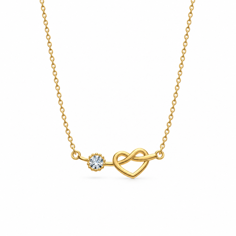 14K Gold Plated Birthstone Heart Necklace - 12-24 in M.0228