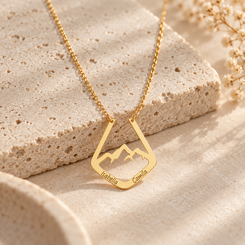 14K Gold Plated Ring Holder Necklace with Name - 12-24 in M.0264
