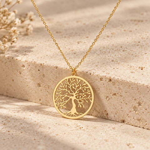14K Gold Plated Tree of Life Necklace - 12-24 in M.0288