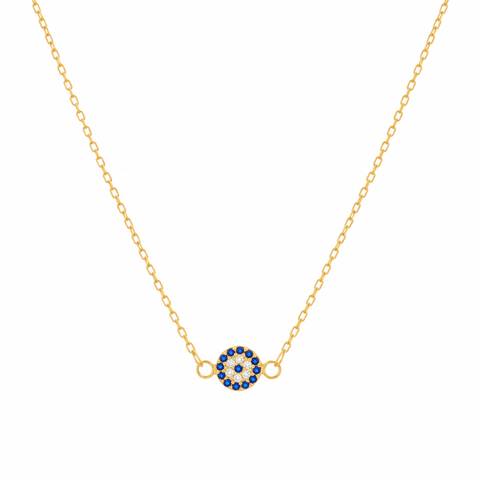 14K Gold Plated Evil Eye Necklace - 12-24 in M.0329