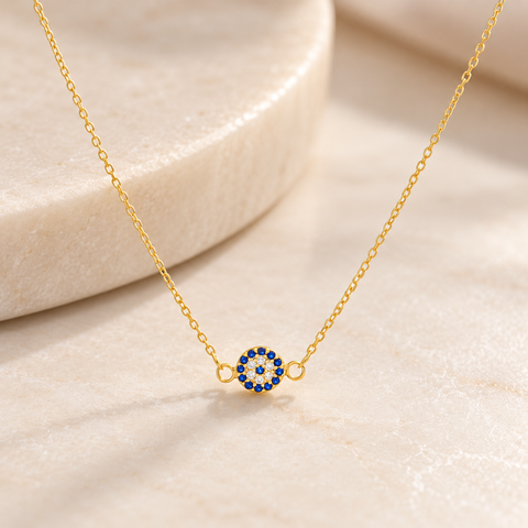 14K Gold Plated Evil Eye Necklace - 12-24 in M.0329