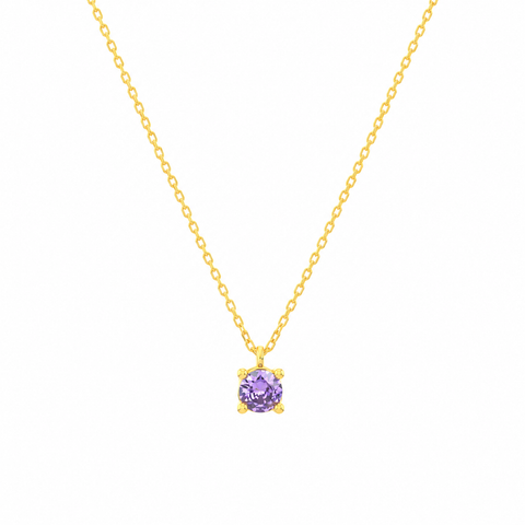 14K Gold Plated Birthstone Bar Necklace - 12-24 in M.0309