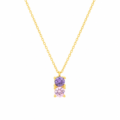 14K Gold Plated Birthstone Bar Necklace - 12-24 in M.0309