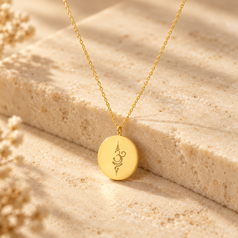 14K Gold Plated Breathe Disc Necklace - 12-24 in M.0355