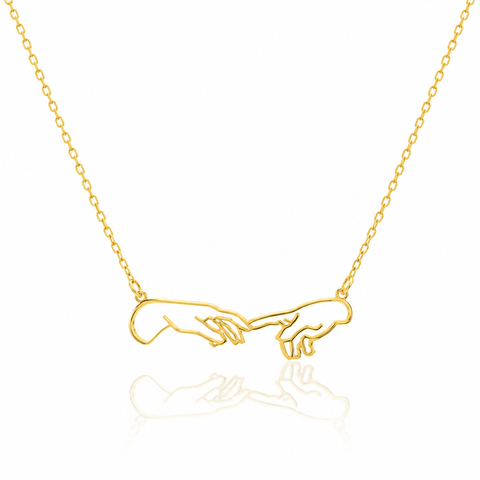 14K Gold Plated Adam's Hand Necklace - 12-24 in M.0357
