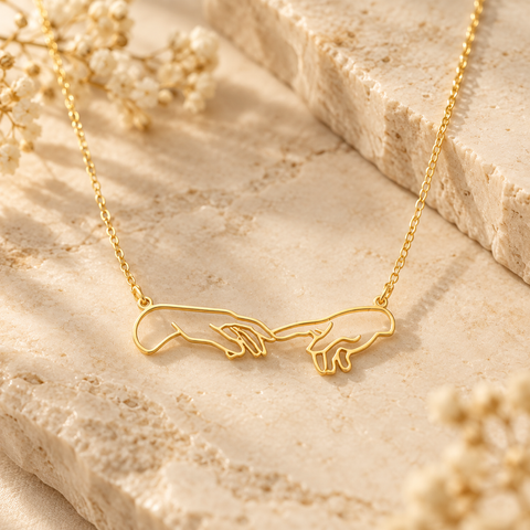 14K Gold Plated Adam's Hand Necklace - 12-24 in M.0357