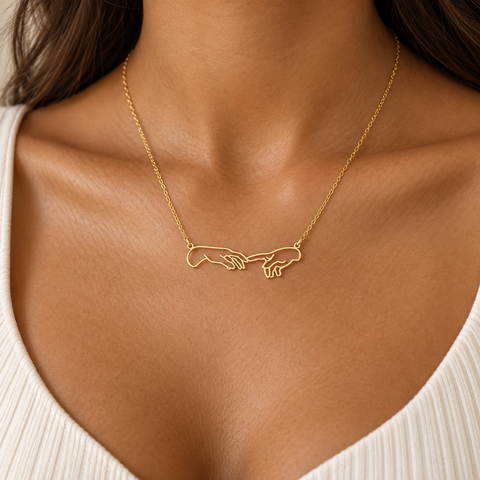 14K Gold Plated Adam's Hand Necklace - 12-24 in M.0357