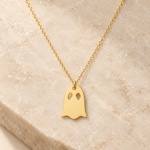 14K Gold Plated Ghost Necklace - 12-24 in M.0365