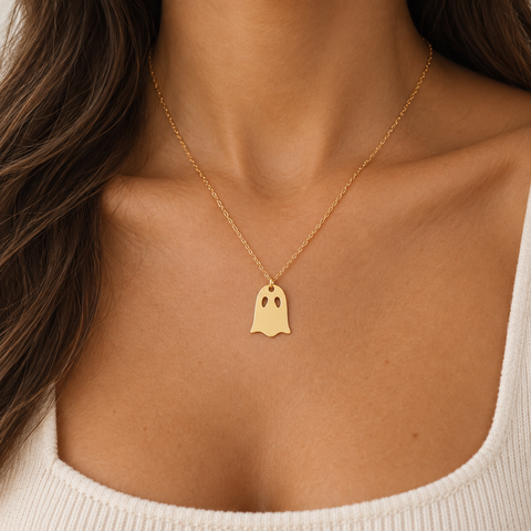 14K Gold Plated Ghost Necklace - 12-24 in M.0365