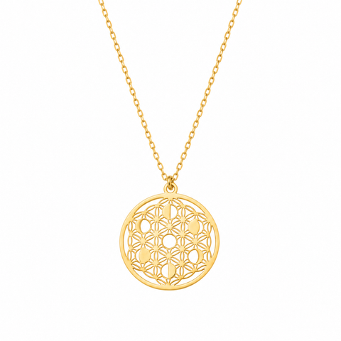 14K Gold Plated Moon Phases Necklace - 12-24 in M.0368