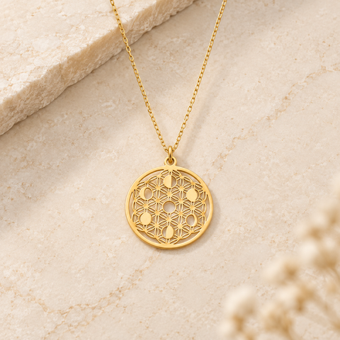 14K Gold Plated Moon Phases Necklace - 12-24 in M.0368