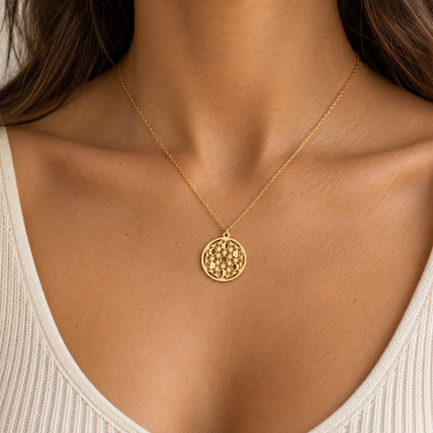 14K Gold Plated Moon Phases Necklace - 12-24 in M.0368