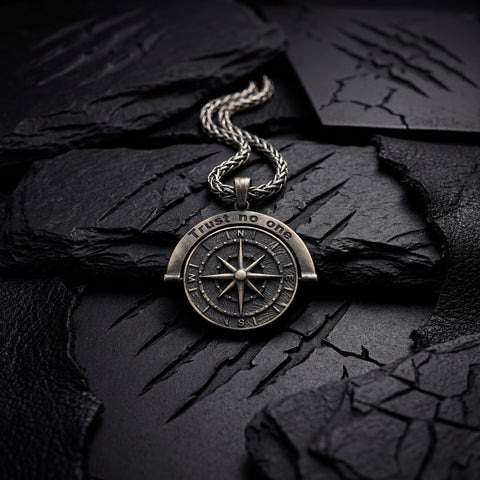 Compass Pendant Necklace – Trust No One - 20-26 in - M.0469