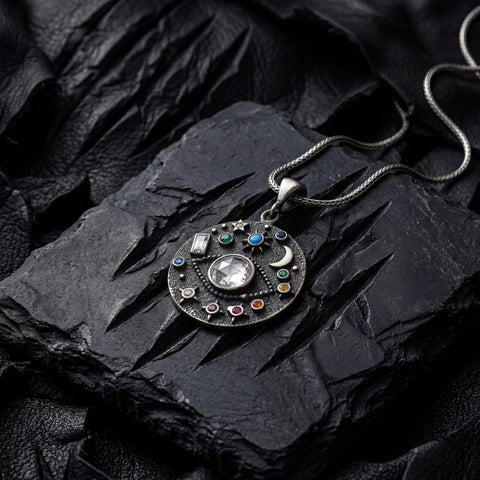 Moon and Stars Cosmic Necklace - 20-26 in - M.0472