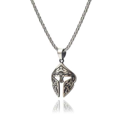 Gladiator Helmet Amulet Necklace - 20-26 in - M.0465