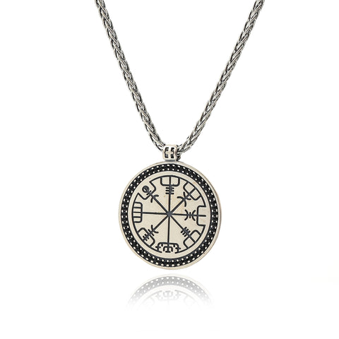 Viking Vegvisir Compass Necklace - 20-26 in - M.0468