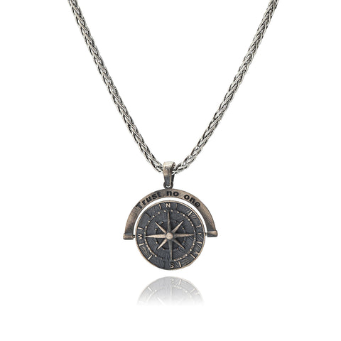 Compass Pendant Necklace – Trust No One - 20-26 in - M.0469