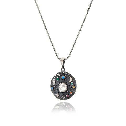 Moon and Stars Cosmic Necklace - 20-26 in - M.0472