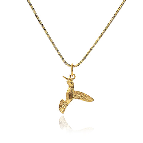 14K Gold Hummingbird Necklace - 20-26 in - M.0473