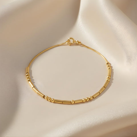 14K Gold Morse Code Bracelet - 3.5-10 in M.0602