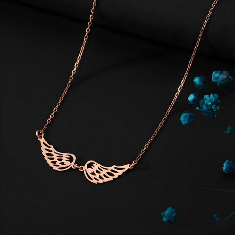 14K Gold Angel Wings with Birthflower - 12-24 in M.0273