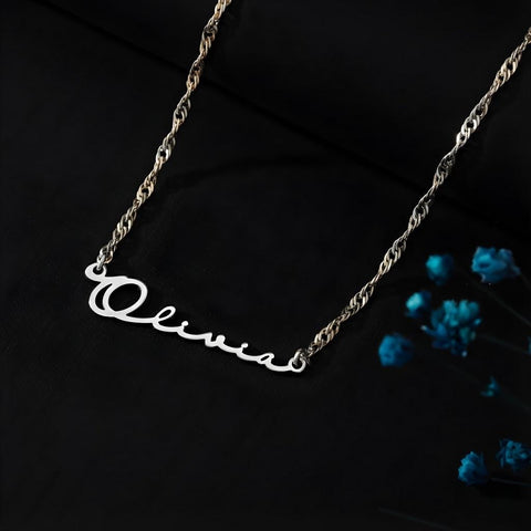 14K Gold Name Necklace with Birthstone - 12-24 in M.0027