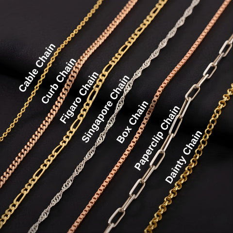 14K Gold Cube Chain Necklace - 12-24 in M.0265