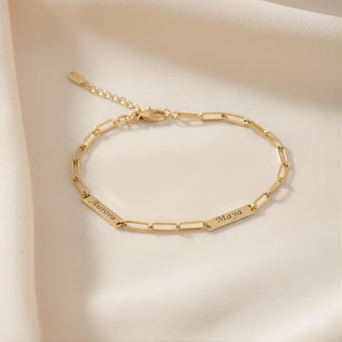 14K Gold Mini Bar Name Bracelet - 3.5-10 in M.0057