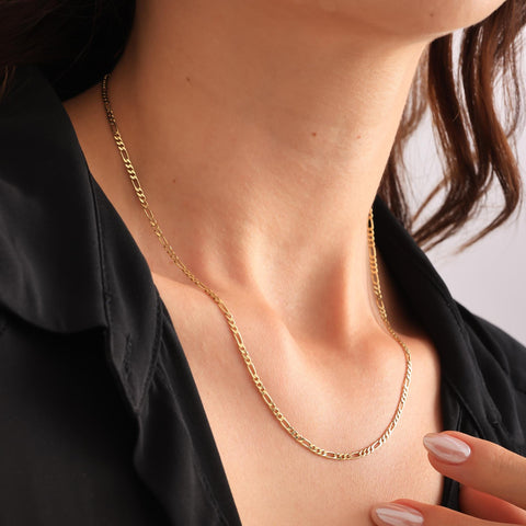 14K Gold Cube Chain Necklace - 12-24 in M.0265