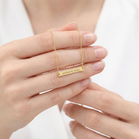 14K Gold Bar Name Bracelet - 3.5-10 in M.0058
