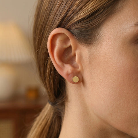 Hexagon Stud Earrings - M.1066
