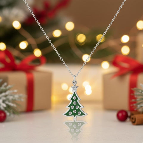14K Gold Christmas Tree Necklace - 12-24 in M.0591