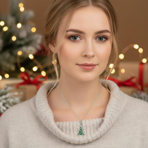 14K Gold Christmas Tree Necklace - 12-24 in M.0591