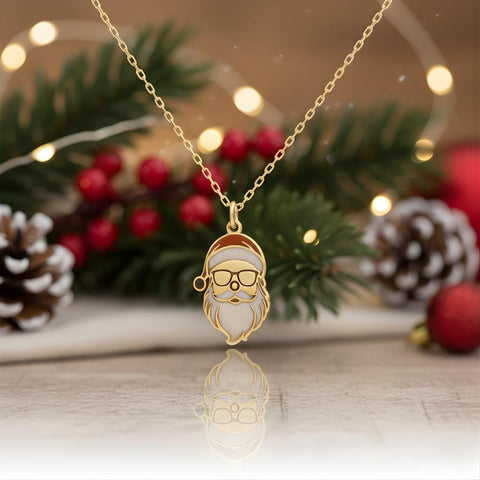 14K Gold Santa Necklace - 12-24 in M.0585