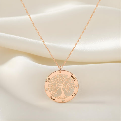 14K Gold Tree of Life Name Necklace - 12-24 in M.0571