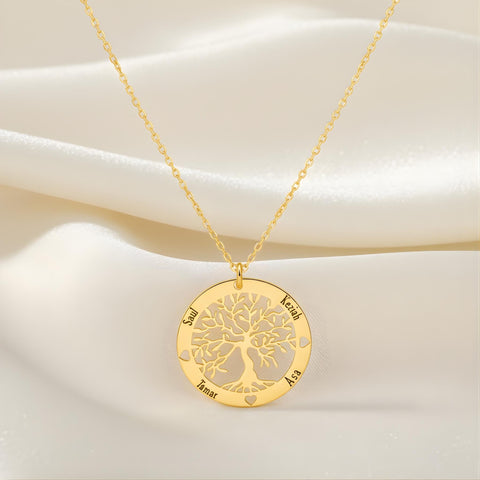 14K Gold Tree of Life Name Necklace - 12-24 in M.0571