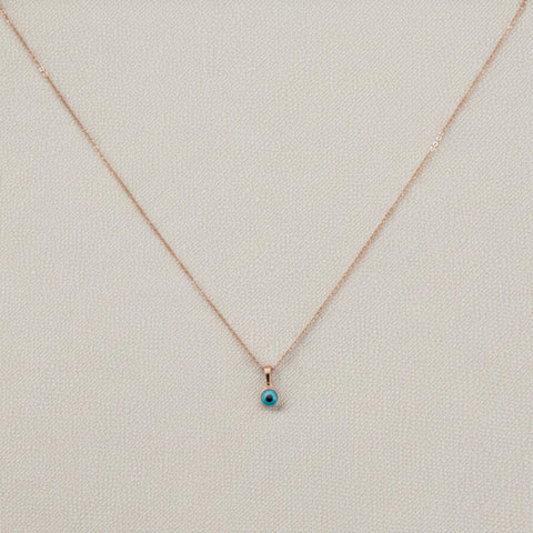 14K Gold Evil Eye Necklace - 12-24 in M.0484