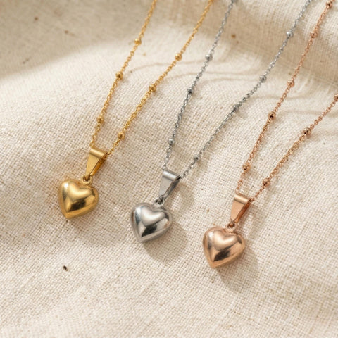 14K Gold Bubble Heart Necklace - 12-24 in M.0521