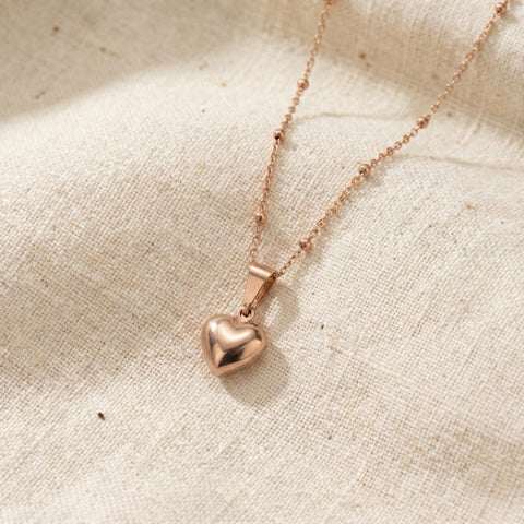14K Gold Bubble Heart Necklace - 12-24 in M.0521