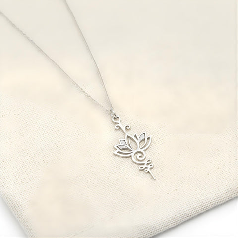 14K Gold Lotus Necklace - 12-24 in M.0425