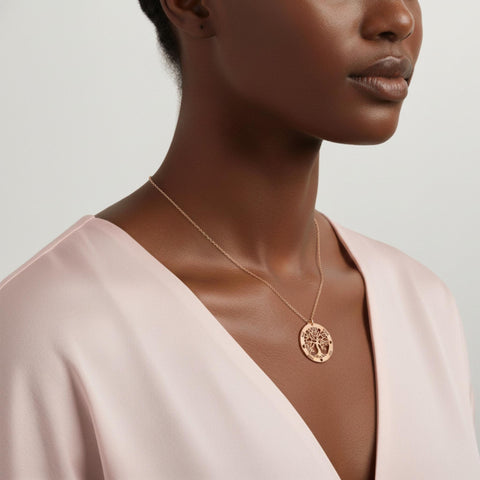 14K Gold Tree of Life Name Necklace - 12-24 in M.0571