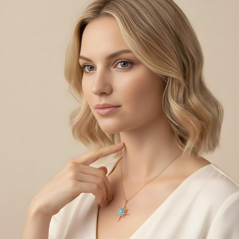 14K Gold Polar Star Necklace - 12-24 in M.0569